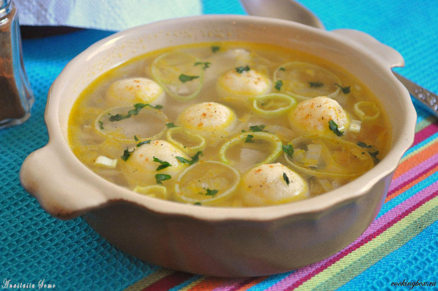 Суп с сырными клёцками